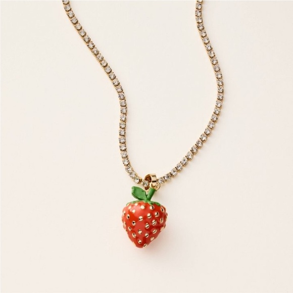 Kate Spade x Target Strawberry Charm Tennis Necklace - Picture 2 of 2